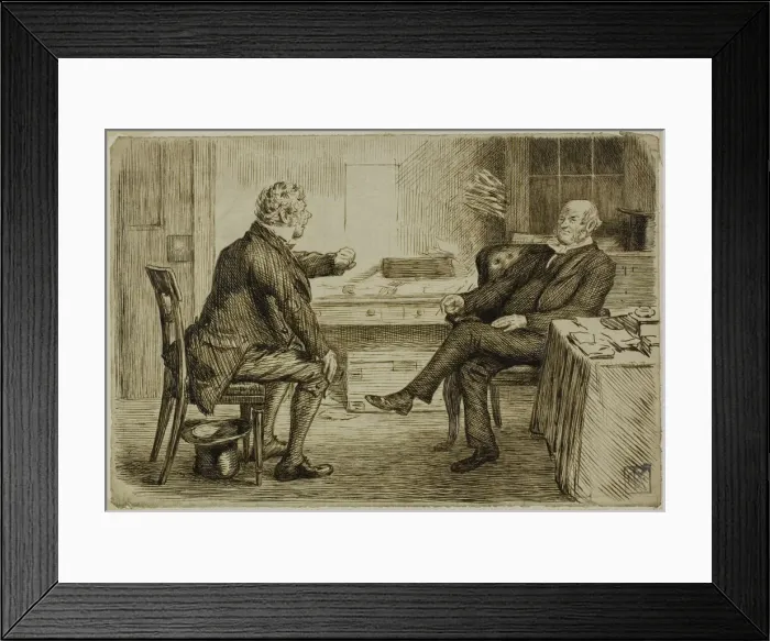 Framed Print : Solicitor and Client, 1870 / 91. Creator: Charles Samuel Keene Framed Print : Solicitor and Client, 1870 / 91. Creator: Charles Samuel Keene