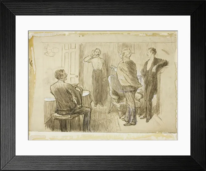 Framed Print : Officer and Orderly, 1870 / 91. Creator: Charles Samuel Keene Framed Print : Officer and Orderly, 1870 / 91. Creator: Charles Samuel Keene