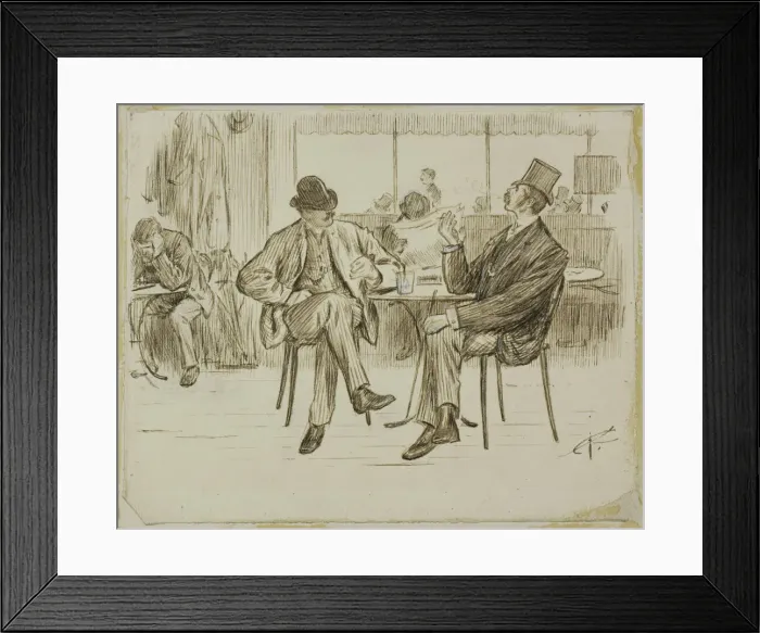 Framed Print : CafeScene, 1870 / 91. Creator: Charles Samuel Keene Framed Print : CafeScene, 1870 / 91. Creator: Charles Samuel Keene