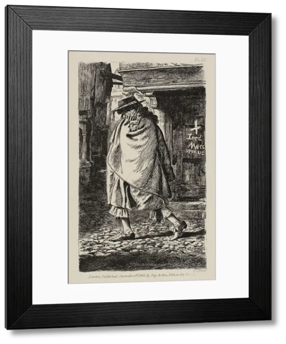 Framed Print : A Cloaked Figure Passing Through the Street (at the Time of the Plague in London), pub Framed Print : A Cloaked Figure Passing Through the Street (at the Time of the Plague in London), pub