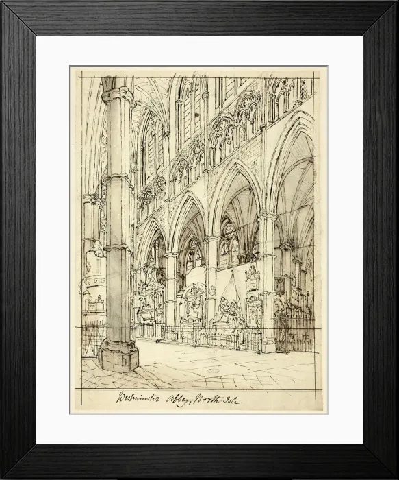 Framed Print : Study for Westminster Abbey, from Microcosm of London, c. 1809 Framed Print : Study for Westminster Abbey, from Microcosm of London, c. 1809