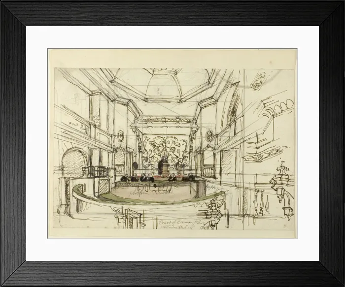 Framed Print : Study for Court of Common Pleas, Westminster Hall, from Microcosm of London, 1807 Framed Print : Study for Court of Common Pleas, Westminster Hall, from Microcosm of London, 1807