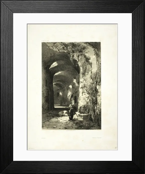 Framed Print : Ruin of an Amphitheatre at Pouzzoles (Kingdom of Naples), plate 9 from Oeuvres de A Framed Print : Ruin of an Amphitheatre at Pouzzoles (Kingdom of Naples), plate 9 from Oeuvres de A