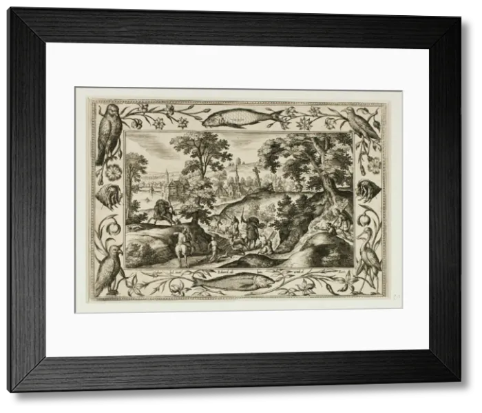 Framed Print : Deer Hunt, from Landscapes with Old and New Testament Scenes and Hunting Scenes, 1584 Framed Print : Deer Hunt, from Landscapes with Old and New Testament Scenes and Hunting Scenes, 1584