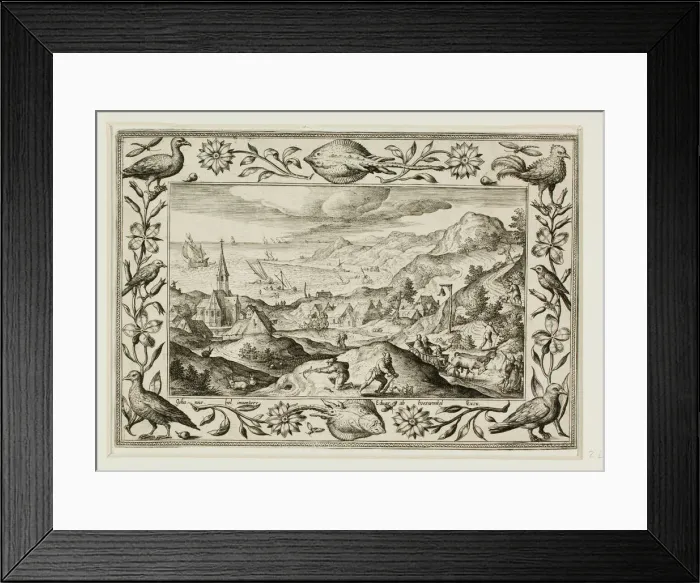 Framed Print : Rabbit Hunt, from Landscapes with Old and New Testament Scenes and Hunting Scenes, 1584 Framed Print : Rabbit Hunt, from Landscapes with Old and New Testament Scenes and Hunting Scenes, 1584