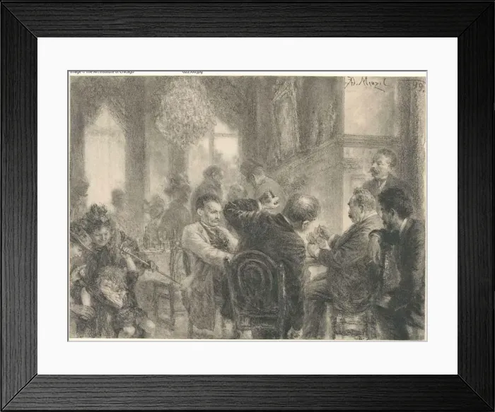 Framed Print : The Card Game, 1899. Creator: Adolph Menzel Framed Print : The Card Game, 1899. Creator: Adolph Menzel