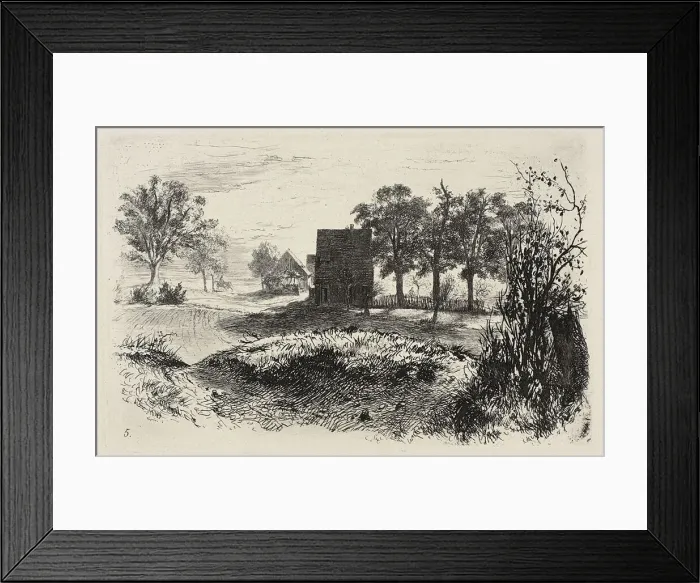 Framed Print : Plate five, from Radierversuche, 1843, published 1844. Creator: Adolph Menzel Framed Print : Plate five, from Radierversuche, 1843, published 1844. Creator: Adolph Menzel