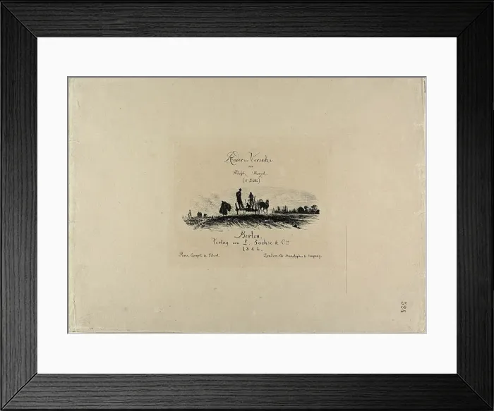 Framed Print : Title page, from Radierversuche, 1844. Creator: Adolph Menzel Framed Print : Title page, from Radierversuche, 1844. Creator: Adolph Menzel