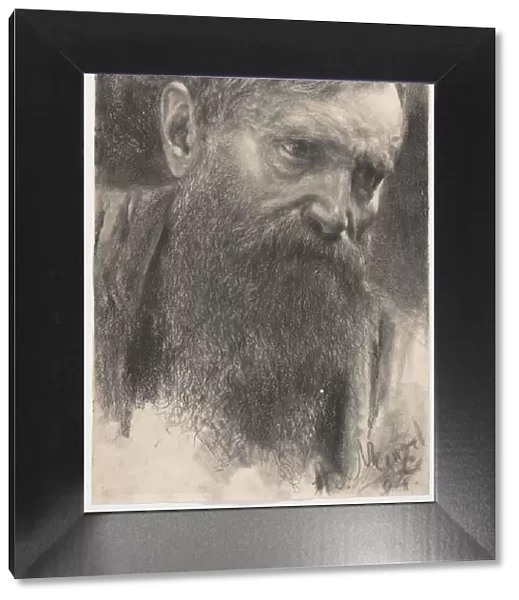 Head of a Bearded Man in Half-Profile, 1894. Creator: Adolph Menzel