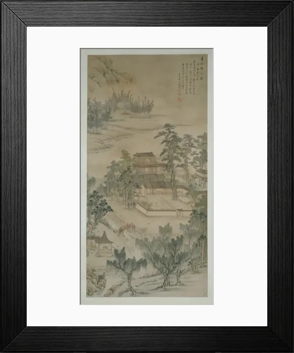 Framed Print : Mansion by the River, Qing dynasty (1644-1911), 1810. Creator: Zhang Yin Framed Print : Mansion by the River, Qing dynasty (1644-1911), 1810. Creator: Zhang Yin