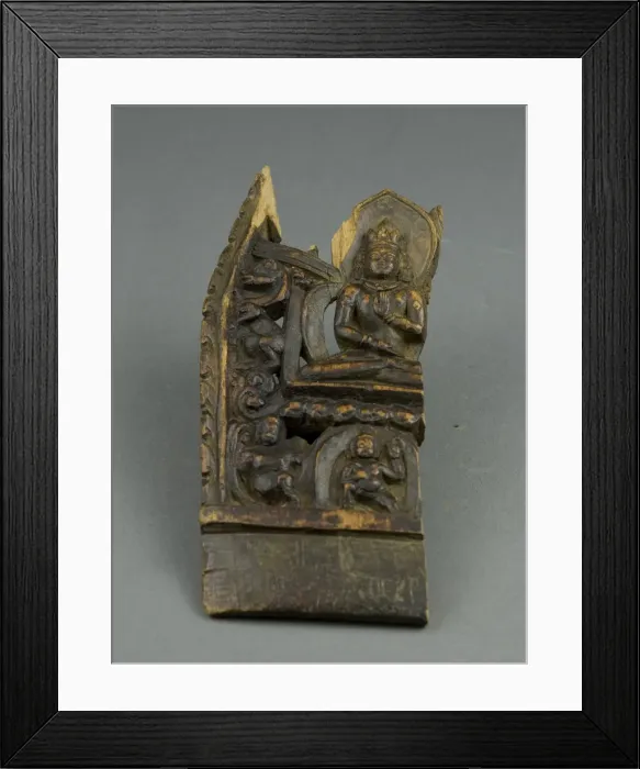 Framed Print : Fragment Depicting a Tathaghata, 12th century. Creator: Unknown Framed Print : Fragment Depicting a Tathaghata, 12th century. Creator: Unknown