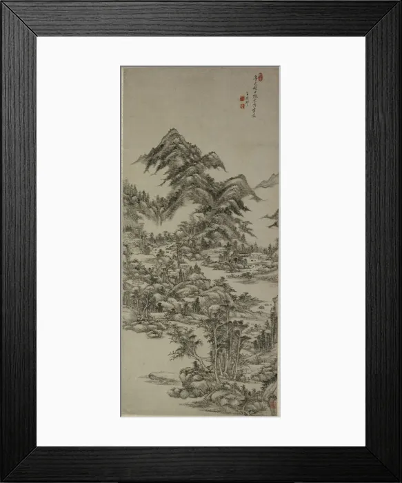 Framed Print : Landscape after Huang Gongwang, Qing Dynasty (1644-1911); dated 1701 Framed Print : Landscape after Huang Gongwang, Qing Dynasty (1644-1911); dated 1701