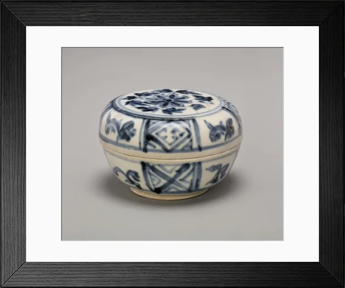 Framed Print : Miniature Covered Box with Chrysanthemum Spray, 15th century. Creator: Unknown Framed Print : Miniature Covered Box with Chrysanthemum Spray, 15th century. Creator: Unknown