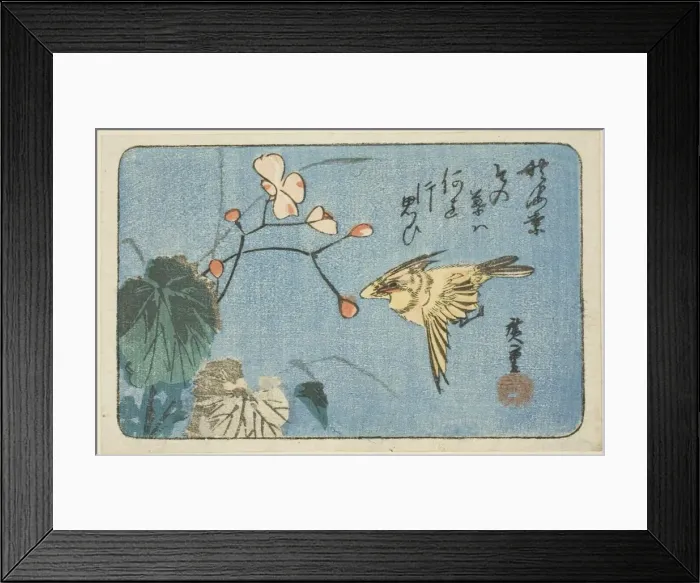 Framed Print : Yellow bird and begonia, n. d. Creator: Ando Hiroshige Framed Print : Yellow bird and begonia, n. d. Creator: Ando Hiroshige