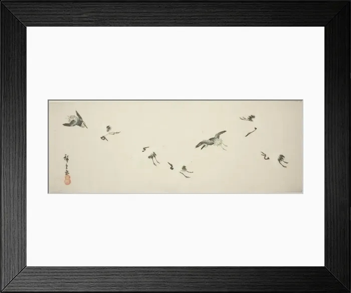 Framed Print : Cranes in flight, n. d. Creator: Ando Hiroshige Framed Print : Cranes in flight, n. d. Creator: Ando Hiroshige