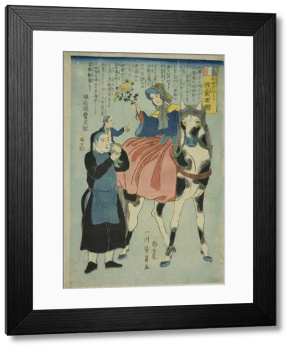 Framed Print : France (Furansukoku), from the Countries of Europe (Yoroppa-shu no uchi), 1862