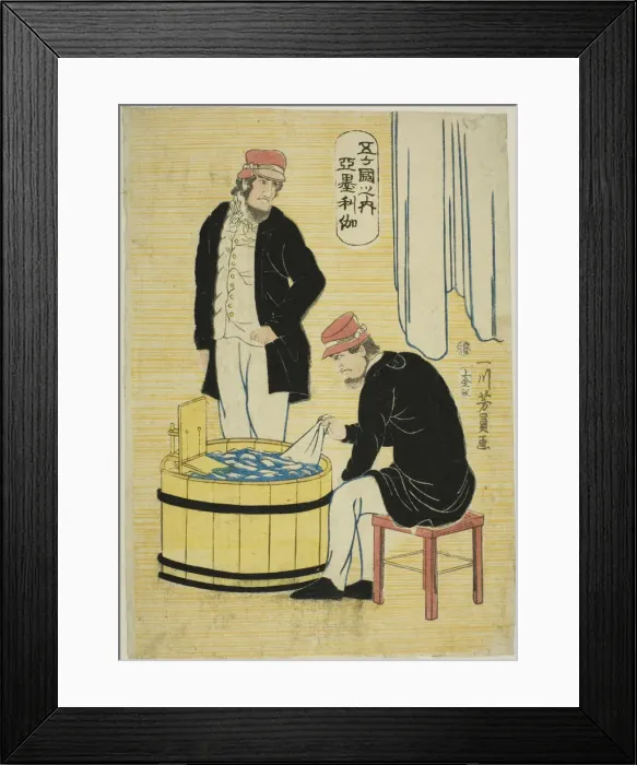 Framed Print : Among the Five Nations: Americans (Gokakoku no uchi, Amerikajin), 1861 Framed Print : Among the Five Nations: Americans (Gokakoku no uchi, Amerikajin), 1861