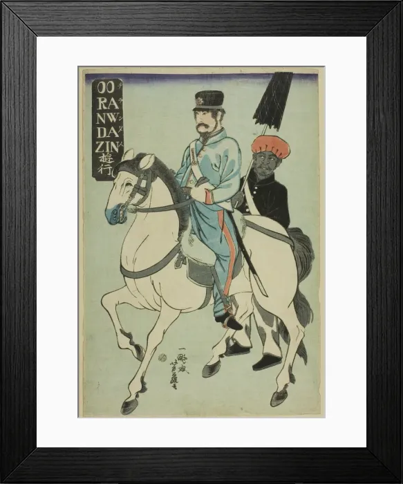 Framed Print : Dutchman Strolling (Orandajin yuko), 1861. Creator: Yoshifuji Framed Print : Dutchman Strolling (Orandajin yuko), 1861. Creator: Yoshifuji