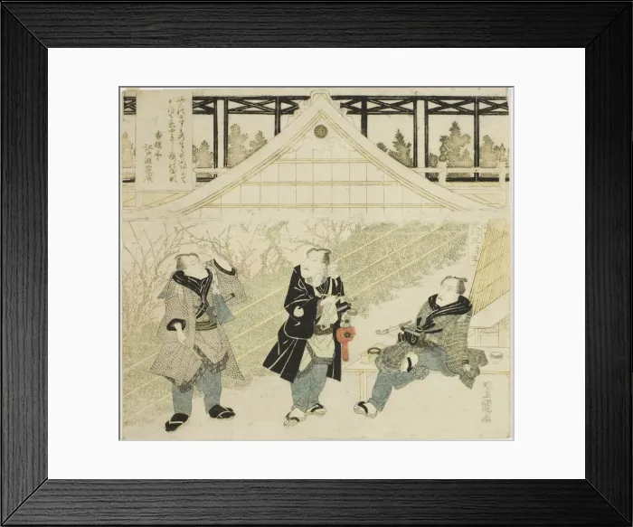 Framed Print : The actors Seki Sanjuro II, One Kikugoro III, and Ichikawa Danjuro VII on a Kabuki stage, 1822. Creator: Utagawa Toyokuni I Framed Print : The actors Seki Sanjuro II, One Kikugoro III, and Ichikawa Danjuro VII on a Kabuki stage, 1822. Creator: Utagawa Toyokuni I