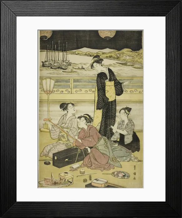 Framed Print : Evening party at Shinagawa, c. 1790. Creator: Utagawa Toyokuni I Framed Print : Evening party at Shinagawa, c. 1790. Creator: Utagawa Toyokuni I
