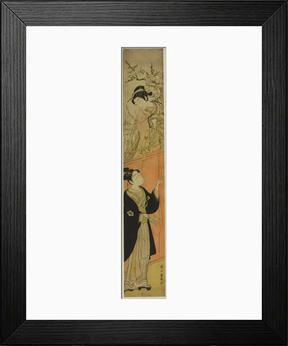 Framed Print : Young Man and Woman with a Kite, c. 1770s. Creator: Utagawa Toyoharu Framed Print : Young Man and Woman with a Kite, c. 1770s. Creator: Utagawa Toyoharu
