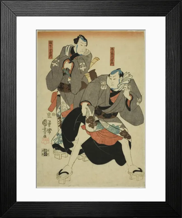 Framed Print : Actors as Hotei Ichiemon and Gokuin Chiemon, c. 1847 / 52. Creator: Utagawa Kuniyoshi Framed Print : Actors as Hotei Ichiemon and Gokuin Chiemon, c. 1847 / 52. Creator: Utagawa Kuniyoshi