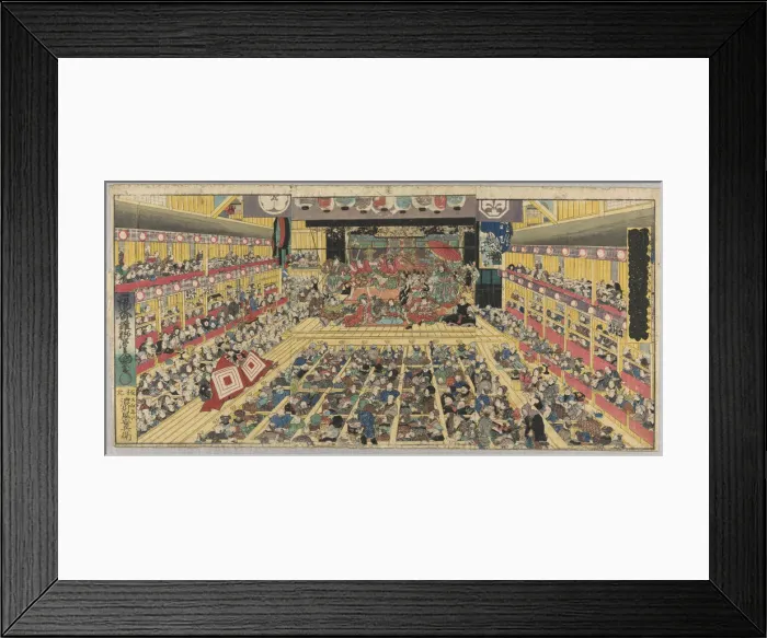 Framed Print : Flourishing of Edo Pictures Depicting Dances (Odori keiyo Edo-e no sakae), 1858 Framed Print : Flourishing of Edo Pictures Depicting Dances (Odori keiyo Edo-e no sakae), 1858
