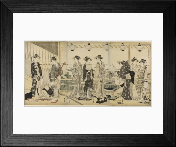 Framed Print : The Four Seasons in the South (Minami Shiki): Summer Scene, n. d Framed Print : The Four Seasons in the South (Minami Shiki): Summer Scene, n. d