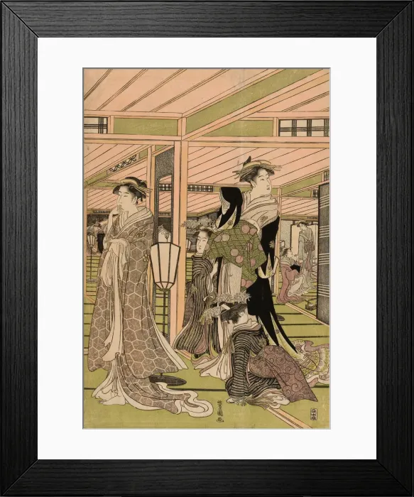 Framed Print : The parlor of a brothel in the pleasure quarters, c. 1789 / 1801 Framed Print : The parlor of a brothel in the pleasure quarters, c. 1789 / 1801