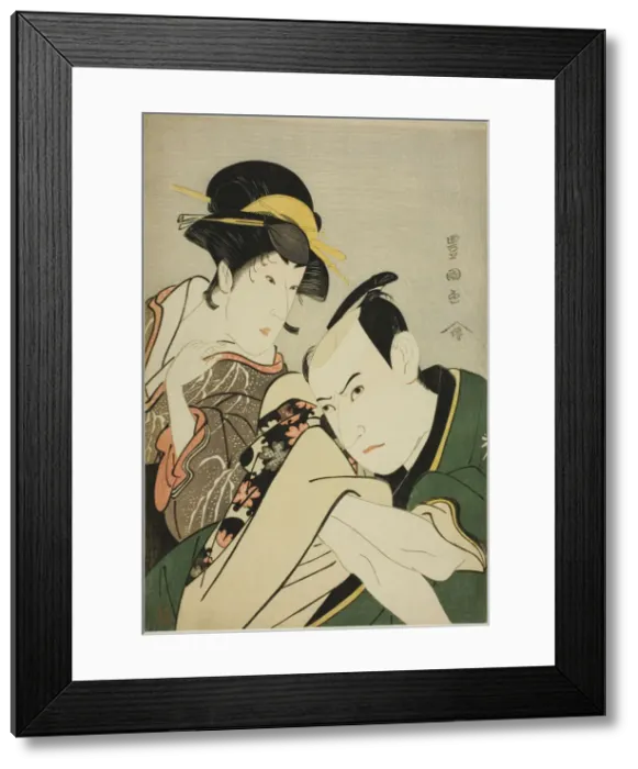 Framed Print : Ichikawa Yaozo III in the Role of Takebe Genzo and Iwai Kiyotaro in the Role of Tonami Framed Print : Ichikawa Yaozo III in the Role of Takebe Genzo and Iwai Kiyotaro in the Role of Tonami