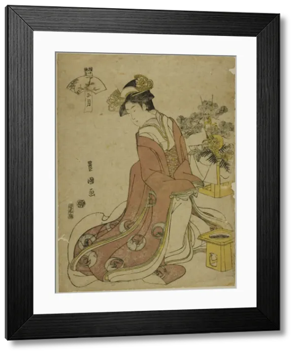 Framed Print : The First Month (Sho gatsu), from the series Fashionable Twelve Months Framed Print : The First Month (Sho gatsu), from the series Fashionable Twelve Months