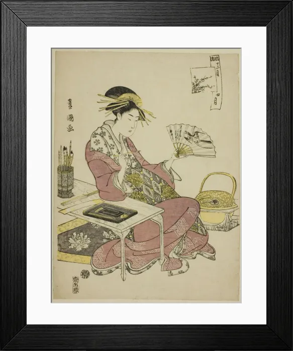 Framed Print : The Fourth Month (Shi gatsu), from the series Fashionable Twelve Months... c.1793 Framed Print : The Fourth Month (Shi gatsu), from the series Fashionable Twelve Months... c.1793