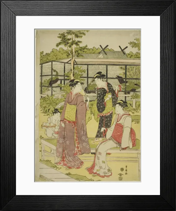 Framed Print : Women Visiting the Bird and Flower Teahouse (Kachojaya), c. 1792 / 93 Framed Print : Women Visiting the Bird and Flower Teahouse (Kachojaya), c. 1792 / 93