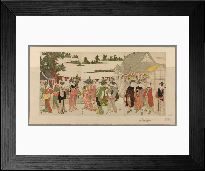 Framed Print : New Years Pilgrimage to Myohoji Temple in Horinouchi (Horinouchi Myohoji eho mairi... c) Framed Print : New Years Pilgrimage to Myohoji Temple in Horinouchi (Horinouchi Myohoji eho mairi... c)