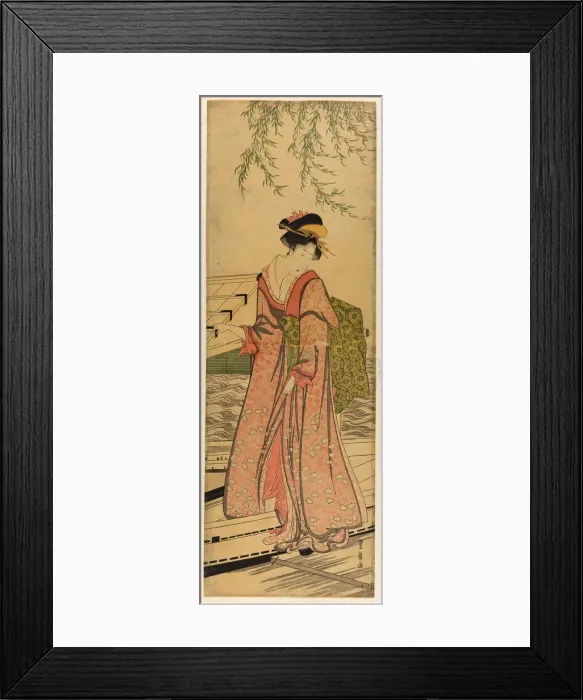 Framed Print : Young woman stepping out of a boat, n. d. Creator: Utagawa Toyohiro Framed Print : Young woman stepping out of a boat, n. d. Creator: Utagawa Toyohiro