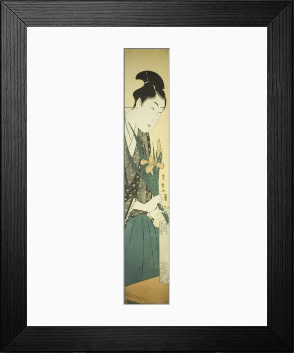 Framed Print : Young man arranging irises in a vase, n. d. Creator: Utagawa Toyohiro Framed Print : Young man arranging irises in a vase, n. d. Creator: Utagawa Toyohiro