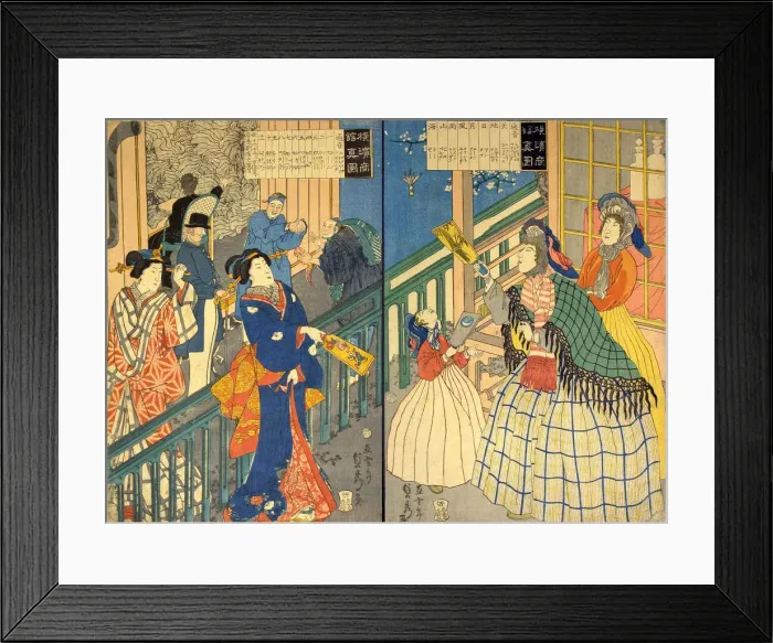 Framed Print : True View of a Yokohama Mercantile House (Yokohama shokan shinzu), 1861 Framed Print : True View of a Yokohama Mercantile House (Yokohama shokan shinzu), 1861