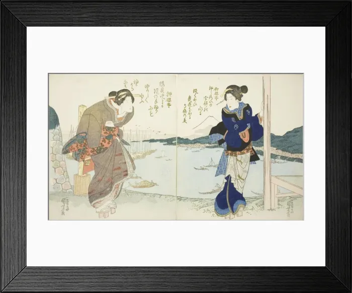 Framed Print : Two women by a tea house in Takanawa, n. d. Creator: Utagawa Kuniyoshi Framed Print : Two women by a tea house in Takanawa, n. d. Creator: Utagawa Kuniyoshi