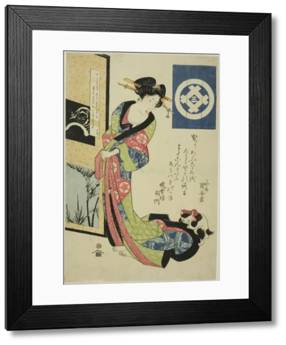 Framed Print : Beauty representing winter, from an untitled series of beauties representing the four Framed Print : Beauty representing winter, from an untitled series of beauties representing the four