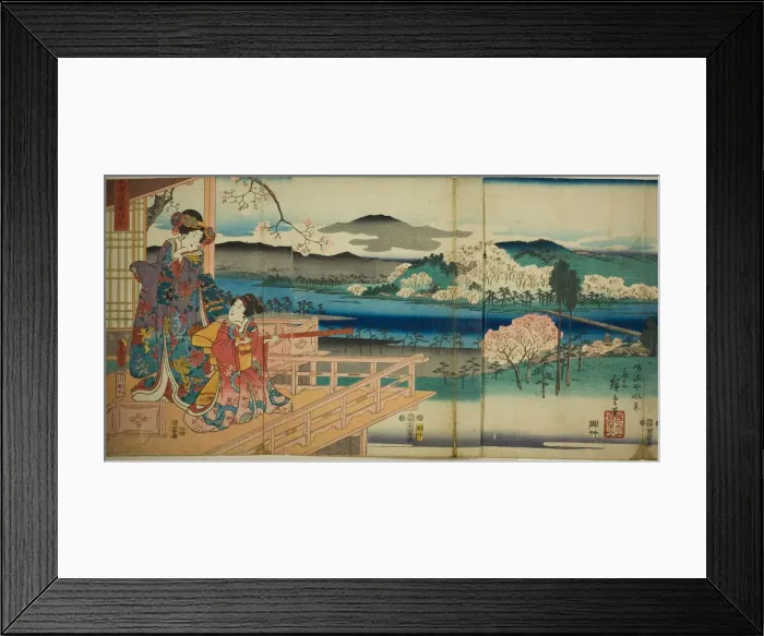 Framed Print : View of Sagano (Sagano fukei), from the series A Modern Genji Picture Contest Framed Print : View of Sagano (Sagano fukei), from the series A Modern Genji Picture Contest