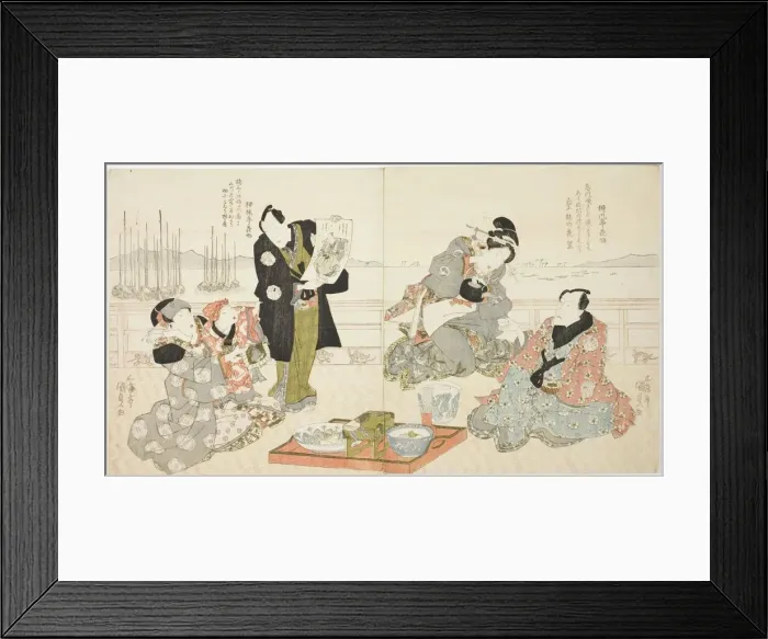 Framed Print : The actors Onoe Kikugoro III, Onoe Matsutake III, and Iwai Kumesaburo II, c. 1825. Creator: Utagawa Kunisada Framed Print : The actors Onoe Kikugoro III, Onoe Matsutake III, and Iwai Kumesaburo II, c. 1825. Creator: Utagawa Kunisada