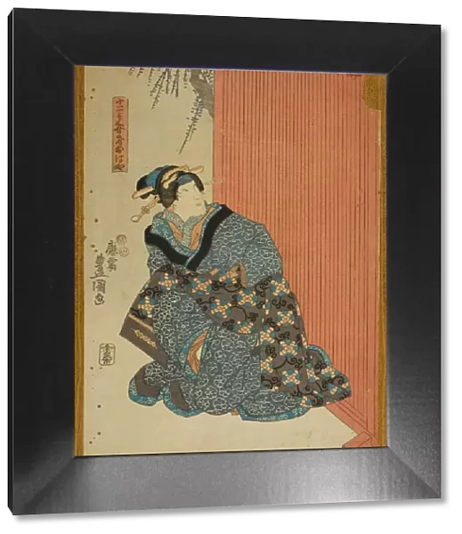 Actor Bando Shuka I as Jujibeis Wife Ohaya (Jujibei nyobo Ohaya), c. 1848