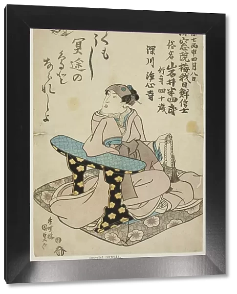 Memorial Portrait of the Actor Iwai Hanshiro VI, 1836. Creator: Utagawa Kunisada