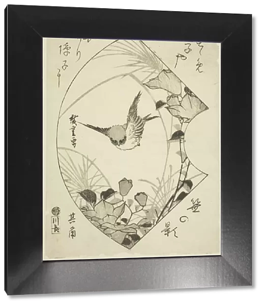 Autumn Flower and Sparrow, c. 1835. Creator: Ando Hiroshige