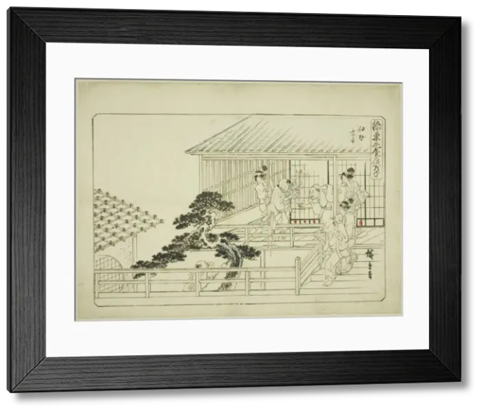 Framed Print : Untitled Drawing, for the series English Title (Hizakurige kimama dochu), n. d. Creator: Ando Hiroshige Framed Print : Untitled Drawing, for the series English Title (Hizakurige kimama dochu), n. d. Creator: Ando Hiroshige