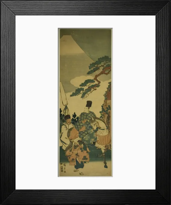 Framed Print : Ariwara no Narihira passing Mount Fuji on his journey to the East, c. 1845 / 46. Creator: Ando Hiroshige Framed Print : Ariwara no Narihira passing Mount Fuji on his journey to the East, c. 1845 / 46. Creator: Ando Hiroshige