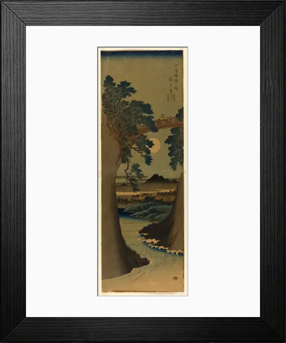 Framed Print : Monkey Bridge in Kai Province (Koyo Saruhashi no zu), c. 1841 / 42. Creator: Ando Hiroshige Framed Print : Monkey Bridge in Kai Province (Koyo Saruhashi no zu), c. 1841 / 42. Creator: Ando Hiroshige