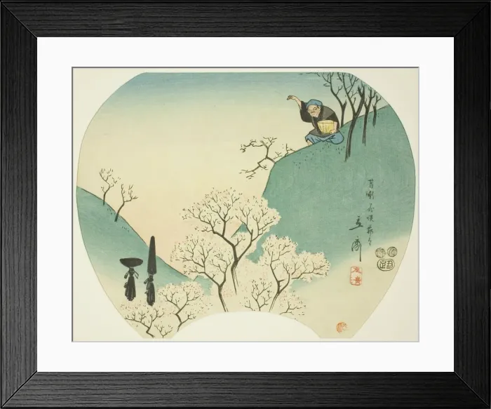 Framed Print : Ancient Story of the Old Man Who Made the Trees Blossom, 1853. Creator: Ando Hiroshige Framed Print : Ancient Story of the Old Man Who Made the Trees Blossom, 1853. Creator: Ando Hiroshige