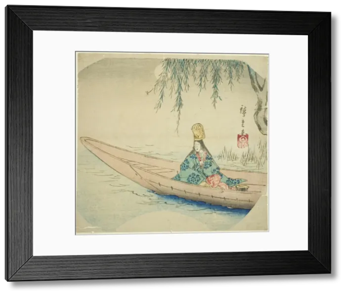 Framed Print : Shirabyoshi dancer in asazuma boat, n. d. Creator: Ando Hiroshige Framed Print : Shirabyoshi dancer in asazuma boat, n. d. Creator: Ando Hiroshige