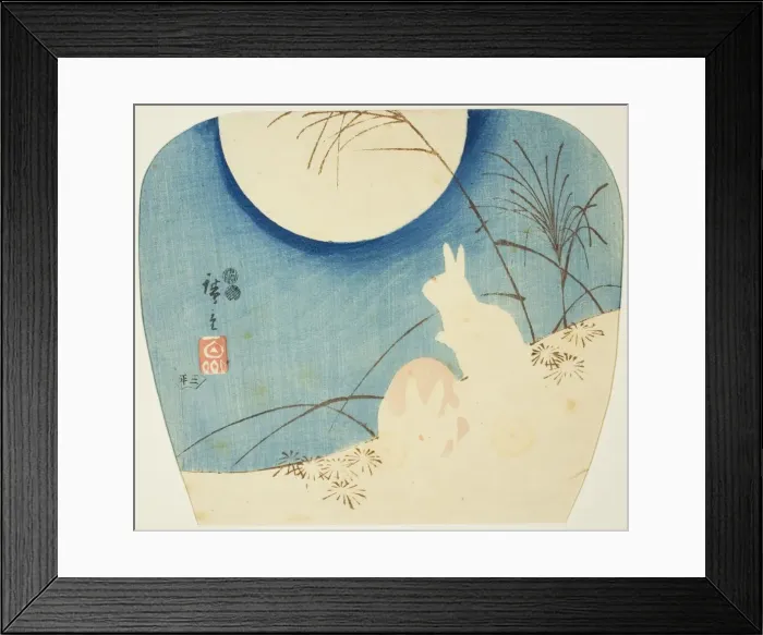 Framed Print : Rabbits in moonlight, c. 1849 / 52. Creator: Ando Hiroshige Framed Print : Rabbits in moonlight, c. 1849 / 52. Creator: Ando Hiroshige